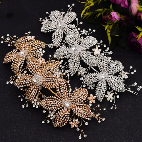 Flower Rhinestone Bridal Hair Band - Image 3